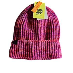 2 Colors All in Motion Girls' Plaited Striped Cuff Beanie